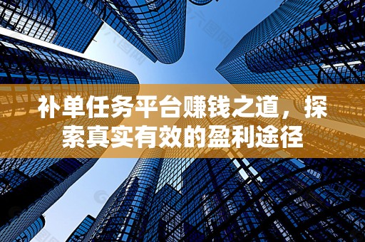 补单任务平台赚钱之道，探索真实有效的盈利途径