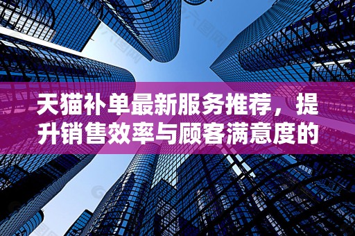 天猫补单最新服务推荐，提升销售效率与顾客满意度的优选方案