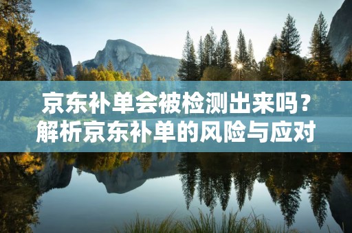 京东补单会被检测出来吗？解析京东补单的风险与应对策略