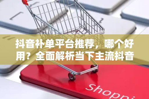 抖音补单平台推荐，哪个好用？全面解析当下主流抖音补单平台