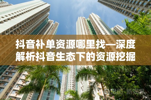 抖音补单资源哪里找—深度解析抖音生态下的资源挖掘策略