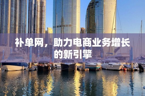 补单网，助力电商业务增长的新引擎