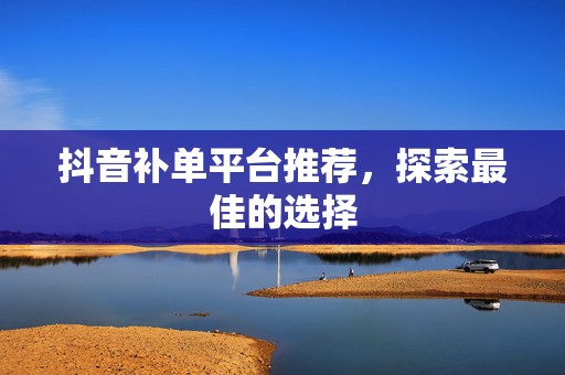 抖音补单平台推荐，探索最佳的选择