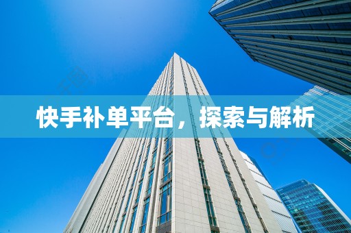 快手补单平台，探索与解析