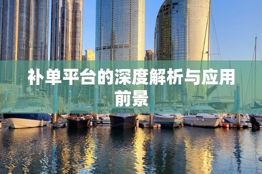 补单平台的深度解析与应用前景
