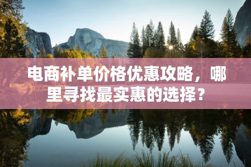 电商补单价格优惠攻略，哪里寻找最实惠的选择？