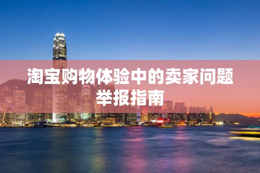 淘宝购物体验中的卖家问题举报指南