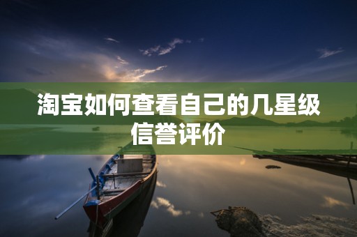 淘宝如何查看自己的几星级信誉评价