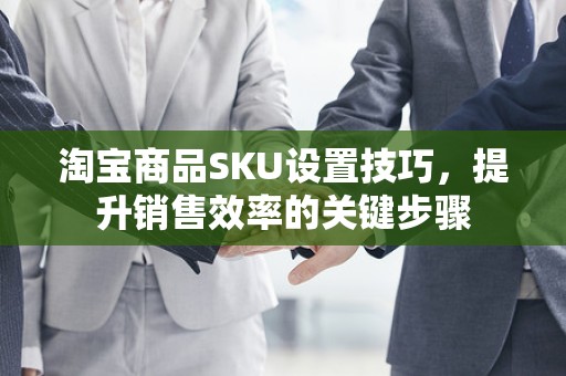 淘宝商品SKU设置技巧，提升销售效率的关键步骤