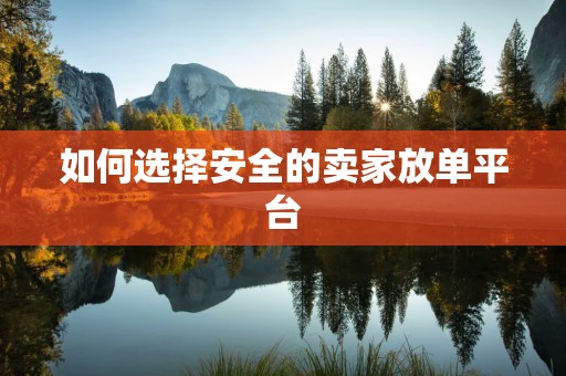 如何选择安全的卖家放单平台