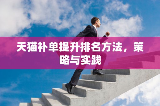 天猫补单提升排名方法，策略与实践