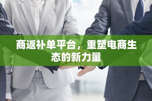 商返补单平台，重塑电商生态的新力量