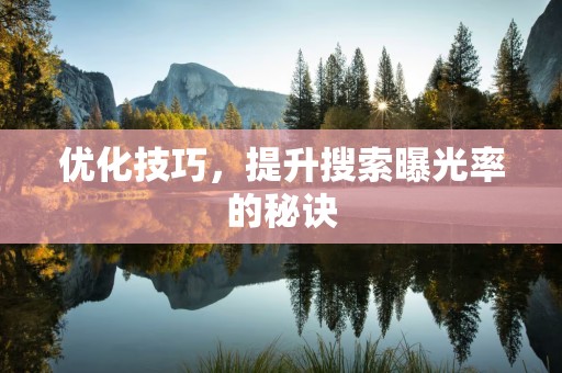 优化技巧，提升搜索曝光率的秘诀