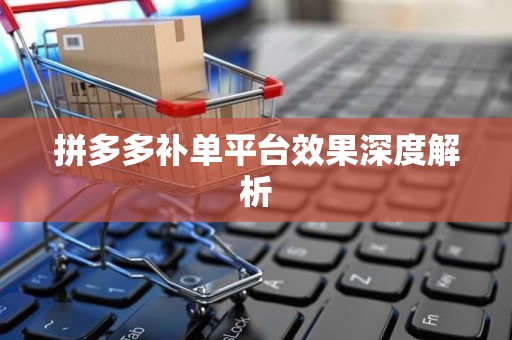 拼多多补单平台效果深度解析