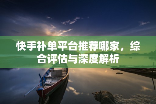 快手补单平台推荐哪家，综合评估与深度解析