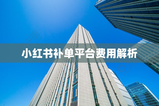 小红书补单平台费用解析