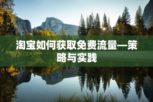 淘宝如何获取免费流量—策略与实践