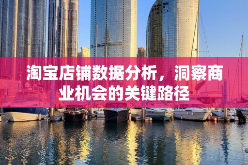 淘宝店铺数据分析，洞察商业机会的关键路径