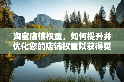 淘宝店铺权重，如何提升并优化您的店铺权重以获得更多流量与销量