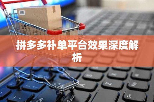 拼多多补单平台效果深度解析