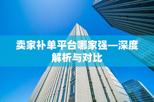 卖家补单平台哪家强—深度解析与对比