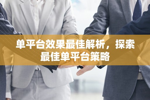 单平台效果最佳解析，探索最佳单平台策略