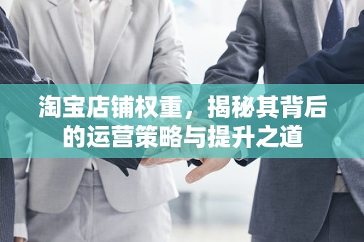 淘宝店铺权重，揭秘其背后的运营策略与提升之道