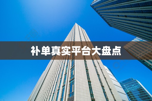 补单真实平台大盘点