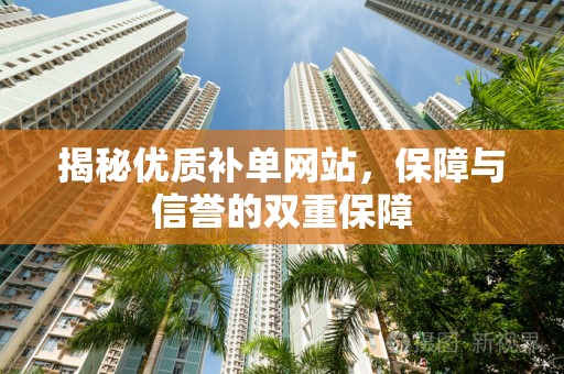 揭秘优质补单网站，保障与信誉的双重保障