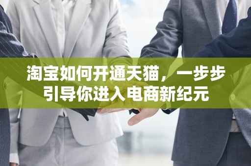 淘宝如何开通天猫，一步步引导你进入电商新纪元