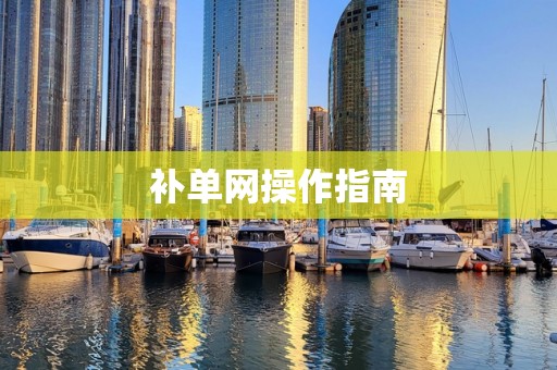 补单网操作指南