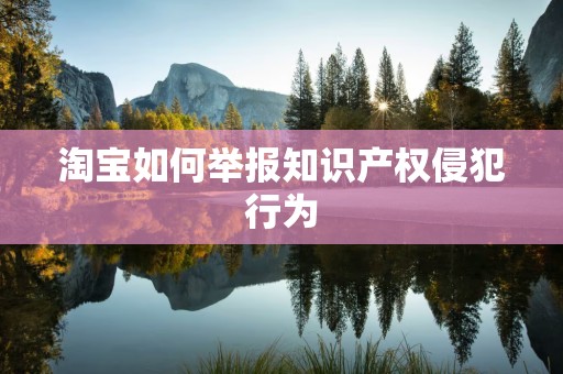 淘宝如何举报知识产权侵犯行为