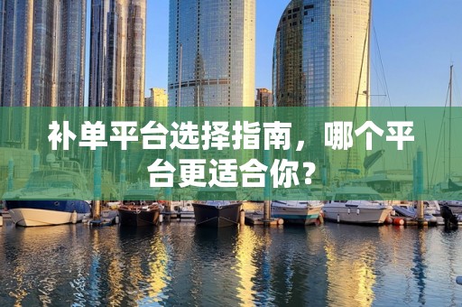 补单平台选择指南，哪个平台更适合你？