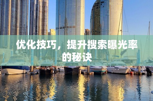 优化技巧，提升搜索曝光率的秘诀