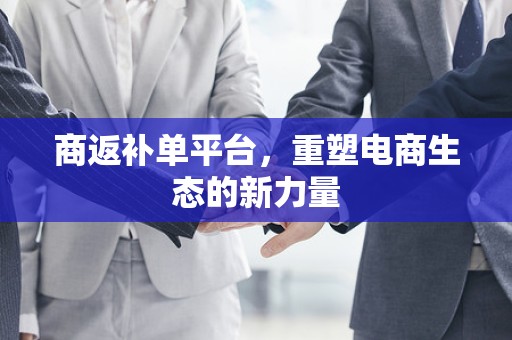 商返补单平台，重塑电商生态的新力量