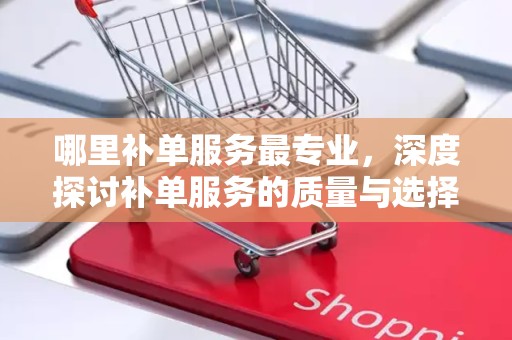 哪里补单服务最专业，深度探讨补单服务的质量与选择