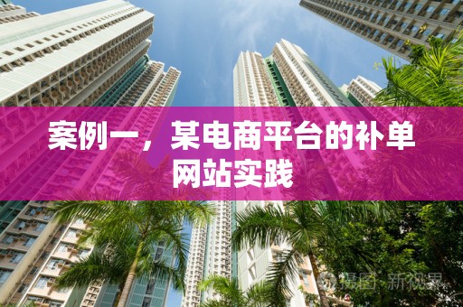 案例一，某电商平台的补单网站实践