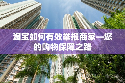 淘宝如何有效举报商家—您的购物保障之路