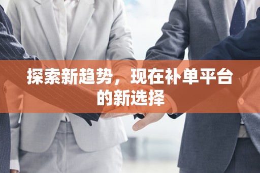 探索新趋势，现在补单平台的新选择