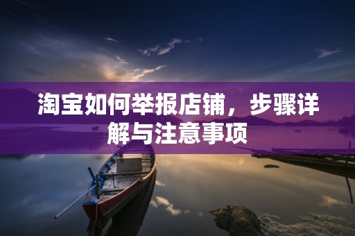 淘宝如何举报店铺，步骤详解与注意事项