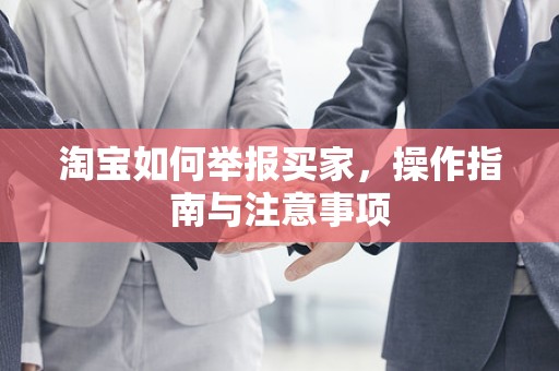 淘宝如何举报买家，操作指南与注意事项