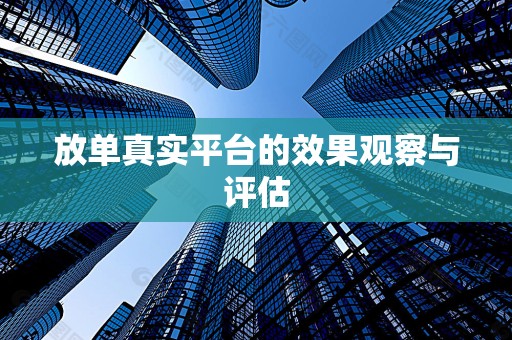 放单真实平台的效果观察与评估