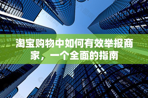 淘宝购物中如何有效举报商家，一个全面的指南