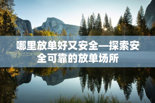 哪里放单好又安全—探索安全可靠的放单场所