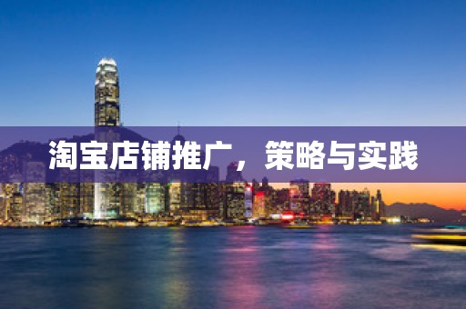 淘宝店铺推广，策略与实践
