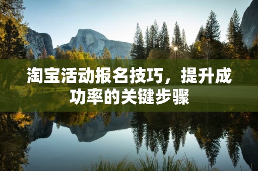 淘宝活动报名技巧，提升成功率的关键步骤