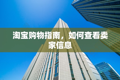 淘宝购物指南，如何查看卖家信息