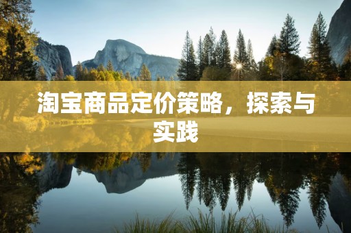 淘宝商品定价策略，探索与实践