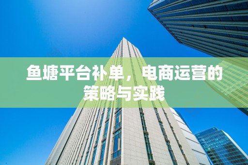 鱼塘平台补单，电商运营的策略与实践