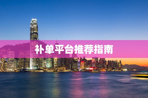补单平台推荐指南